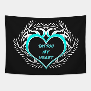 Copy of TATTOO MY HEART RED AND BLACK Tapestry