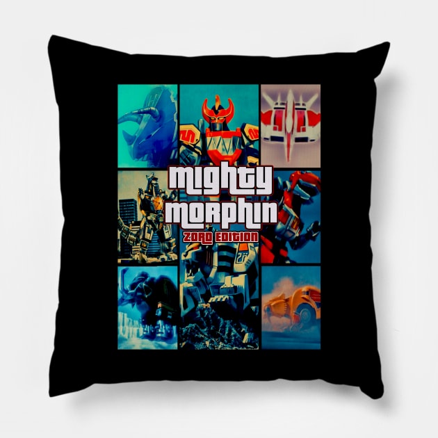 Mighty Morphin (Zord Edition) Pillow by The Dark Vestiary