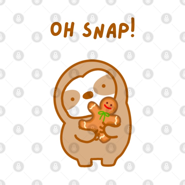 Oh Snap Christmas Gingerbread Man Sloth by theslothinme