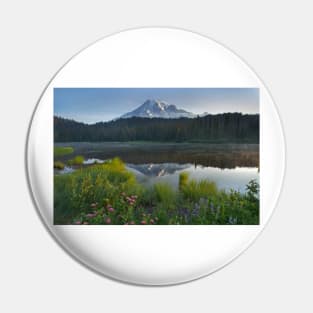 Mount Rainier And Reflection Lake Mount Rainier National Park Pin