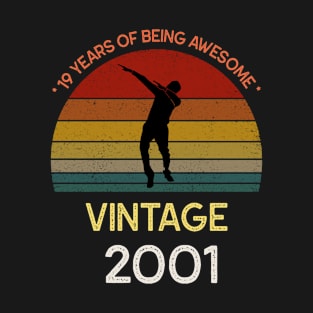 19th birthday vintage dabbing 2001 T-Shirt