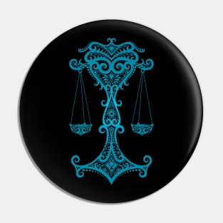 Blue Libra Zodiac Sign Pin