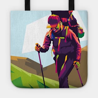 hiking addict pop art Tote