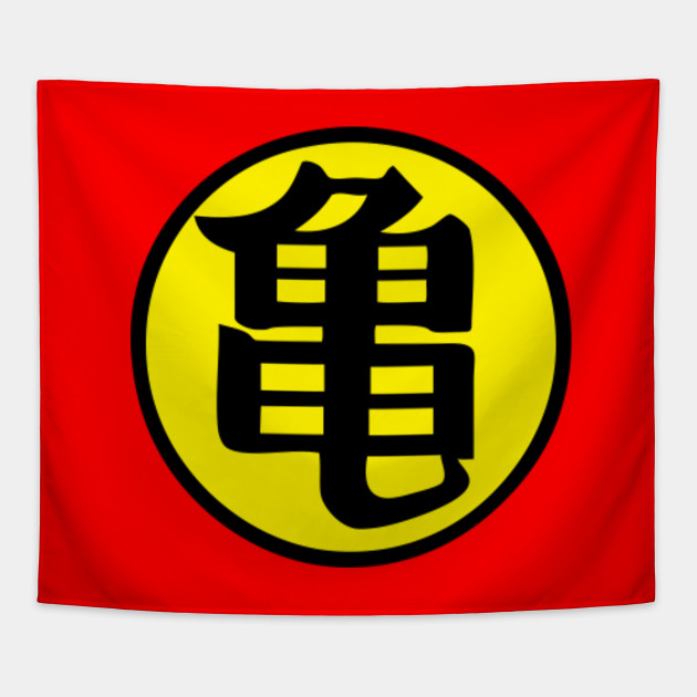 Dragonball Turtle Hermit School Logo Left Side Goku Tapestry