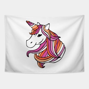 Lesbian Flag Unicorn Tapestry