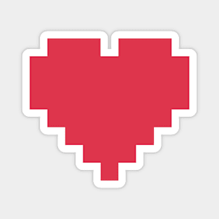 Minimalist Pixel Heart (Red) Magnet