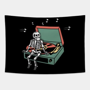 Music and Skull, Music and skeleton, Musician Skull, Musician Skeleton Tapestry