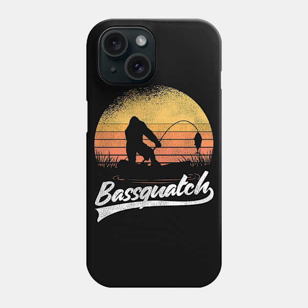 Funny Bigfoot Sasquatch Fishing Gift Vintage Retro Phone Case by Kuehni