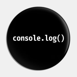 console.log() - JavaScript/Web Developer White Text Design Pin