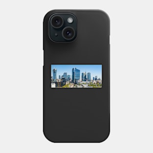 Warsaw city center aerial panorama Phone Case