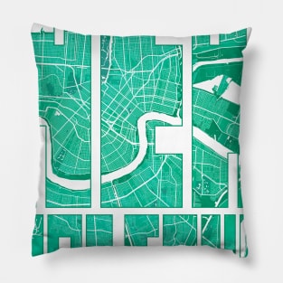 New Orleans, Louisiana, USA City Map Typography - Watercolor Pillow