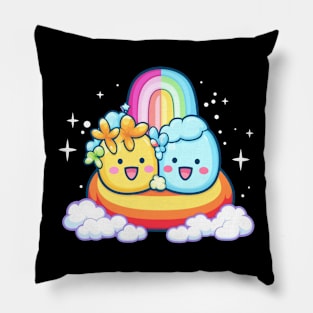 Happy Kawaii Pride Couple Pillow