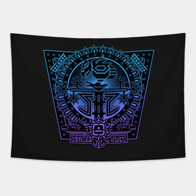 Aztec Eagle Tree Symbol Tapestry by Sixth Cycle