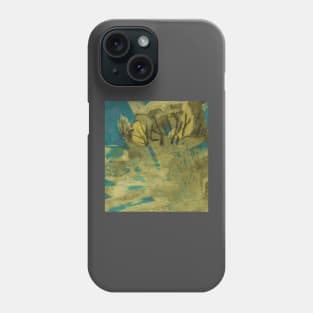 Golden-blue abstract landscape Phone Case