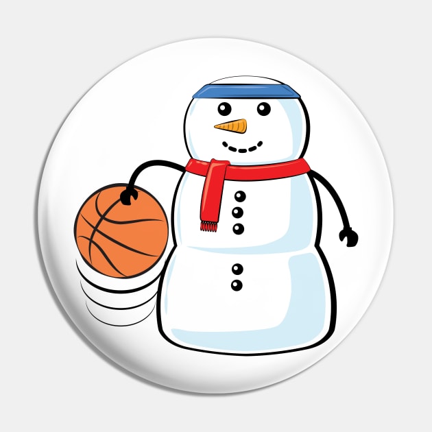 Funny Christmas Basketball Snowman Pin by DesignWood-Sport