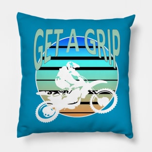 Get A Grip Dirt Bike Retro Desert Riding Pillow