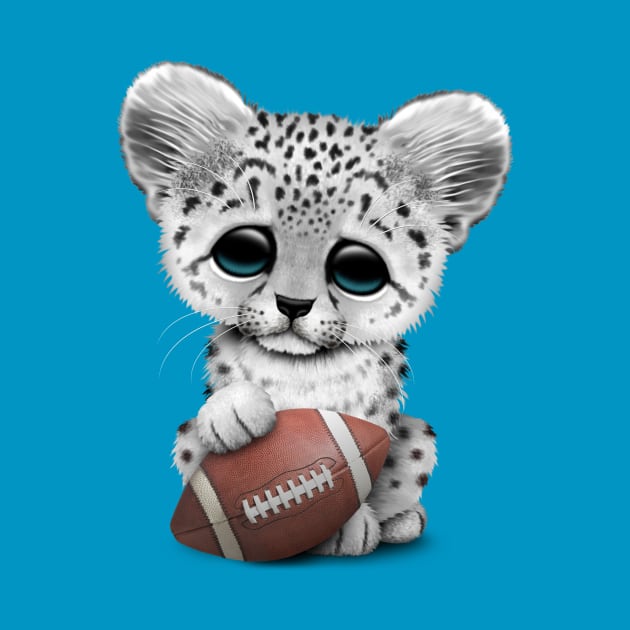 Snow Leopard Cub Playing With Football by jeffbartels