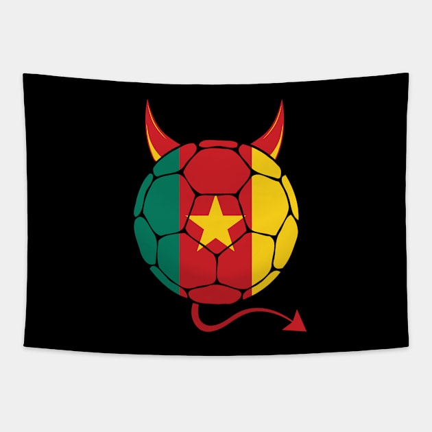 Cameroon Football Halloween Tapestry by footballomatic