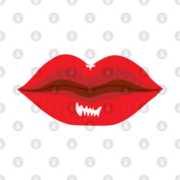 Red glossy closed lips by LizzyizzyDesign