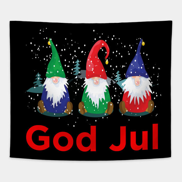 Christmas Gnomes Swedish God Jul Nordic Tomte Plaid - God Jul ...