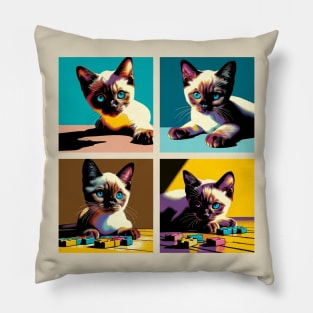 Tonkinese Pop Art - Cute Kitties Pillow