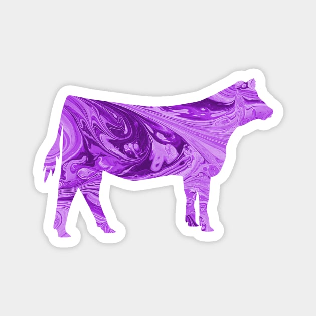 Show Heifer Silhouette with Purple Marble Background Magnet by SAMMO