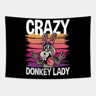 Crazy Donkey Lady Tapestry