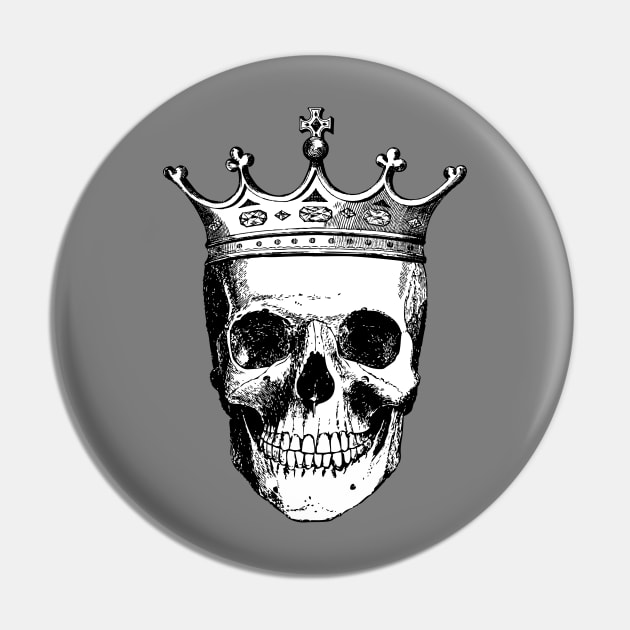 Skull King | Skull with Crown | Skull Wearing a Crown | Vintage Skulls | Black and White | Pin by Eclectic At Heart