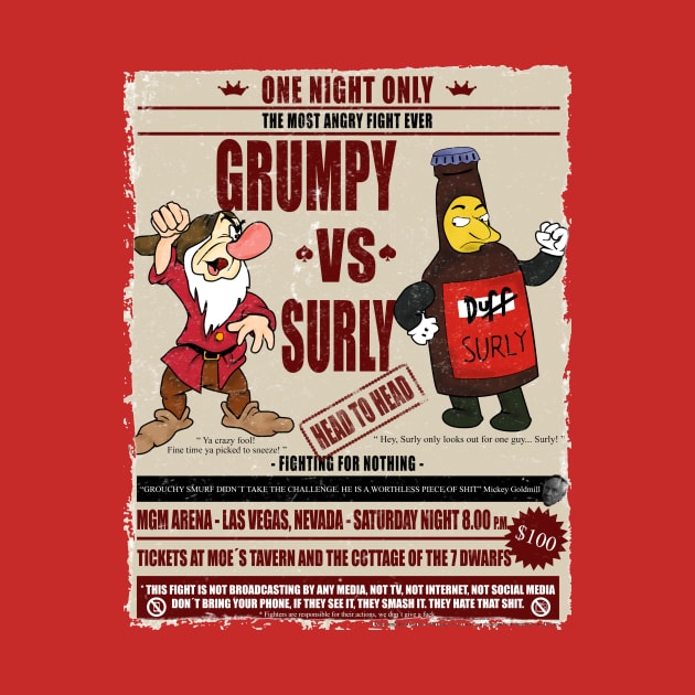 Boxing match: Grumpy vs surly cartoon design by Producer