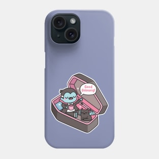 Cute Vampire Wakes Up From Coffin, Good Evening Phone Case