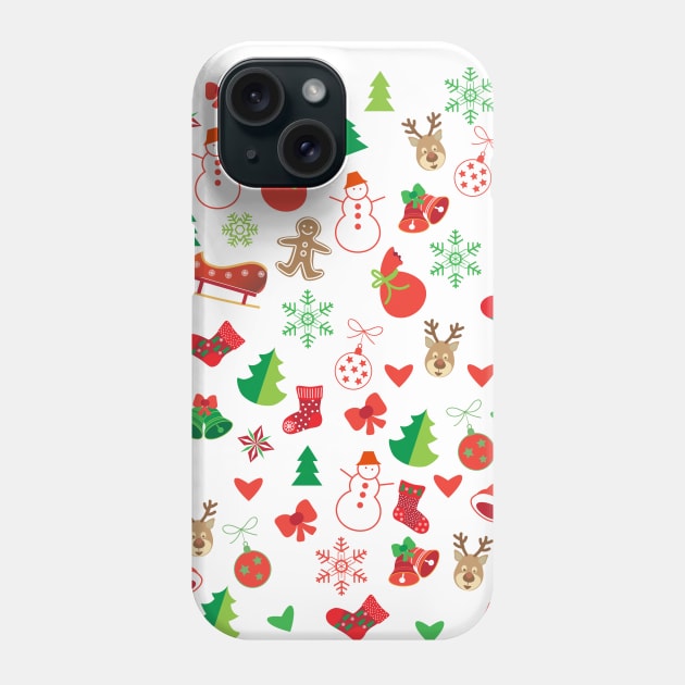 Winter Holiday Christmas and happy New Year Symbols Phone Case by sofiartmedia