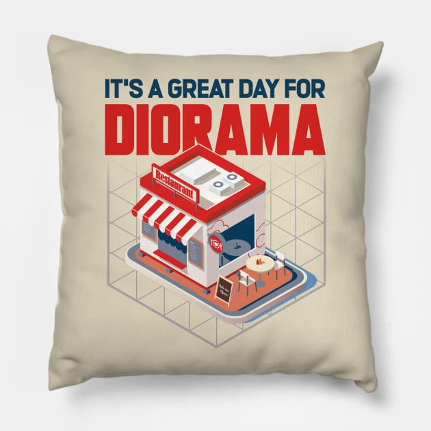 It's A Great Day For Diorama Pillow by Issho Ni