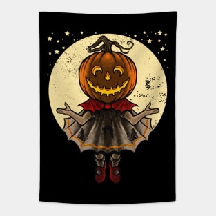 Vintage Halloween "Draw This In Your Style": Pumpkin Girl Tapestry