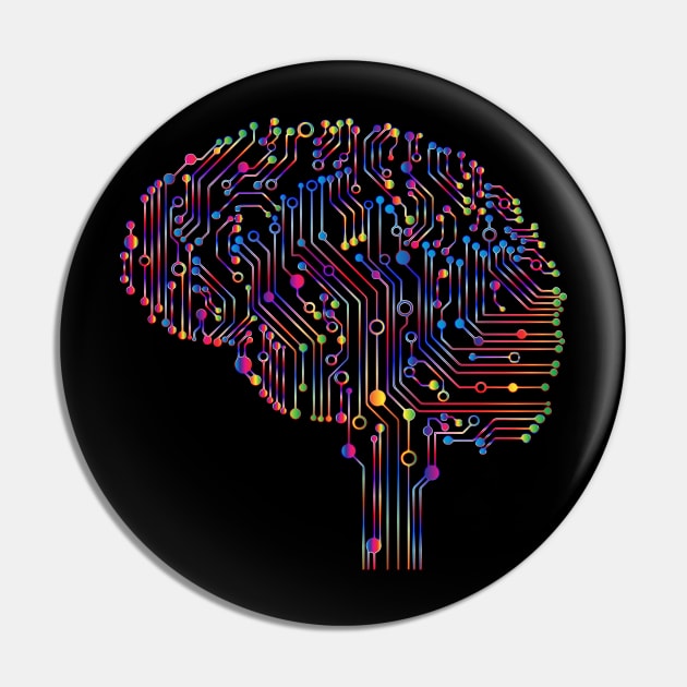 Colorful circuit digital computer brain Pin by All About Nerds