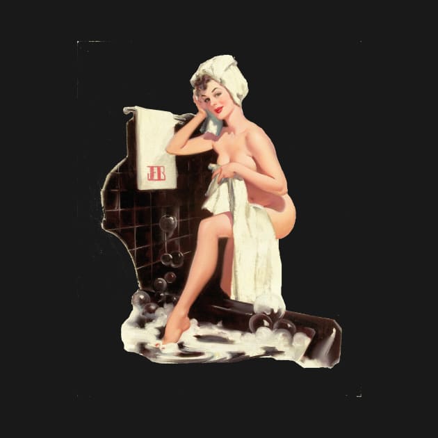 Vintage Pinup Girl Clipart Bath Time by StacysCellar