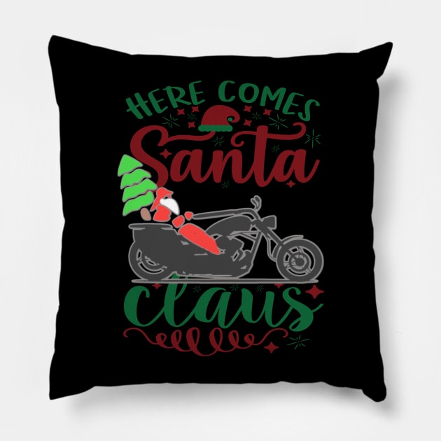 Christmas Santa Coming Pillow by KZK101