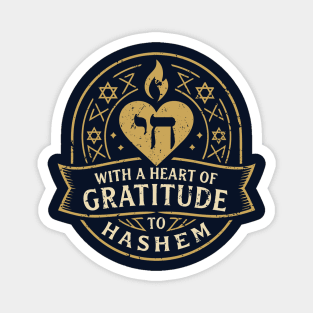 With a Heart of Gratitude to HaShem – Emblem Design Magnet