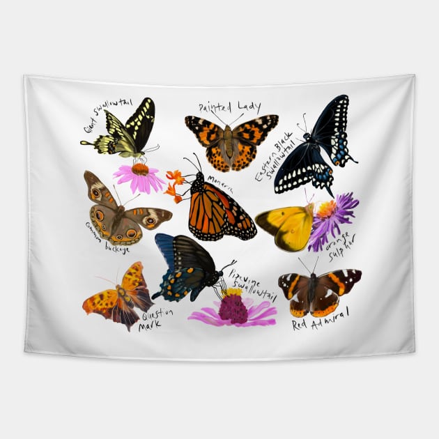 Butterfly Collection Tapestry by KatieMorrisArt