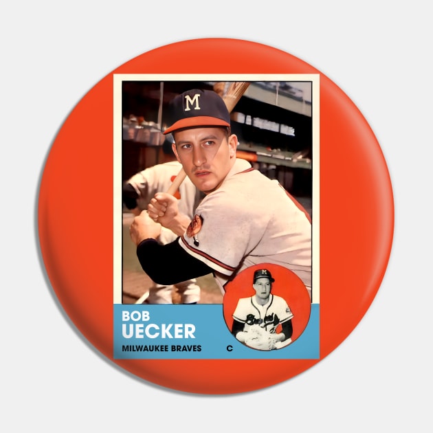 Bob Uecker Vintage Milwaukee Baseball Card Pin by darklordpug