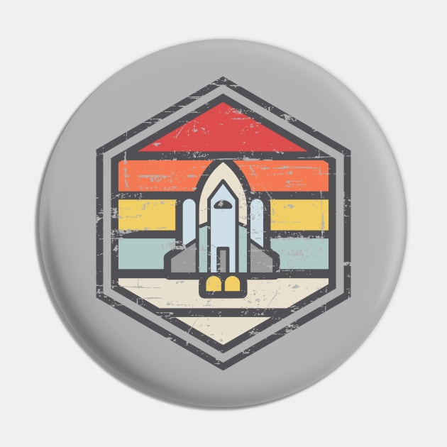 Retro Badge Space Shuttle Light Pin by rojakdesigns
