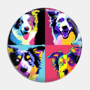 Border Collie Pop Art - Dog Lover Gifts Pin