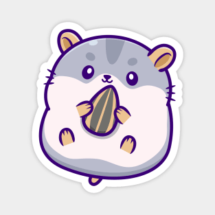 Cute Hamster Eating Sunflower Seed Magnet