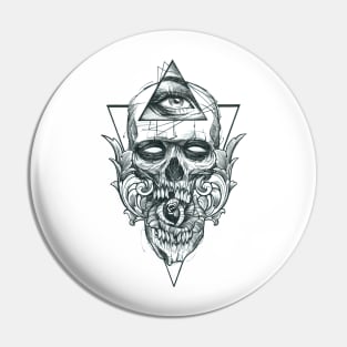 All Seeing Skull Pin