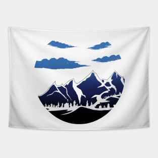 Blue Skies in the Mountains Tapestry