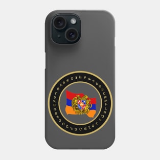 Armenian Flag & Golden Alphabet Phone Case