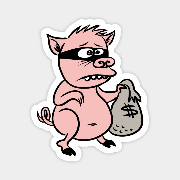 Piggy Boy Floyd Magnet by brightredrocket