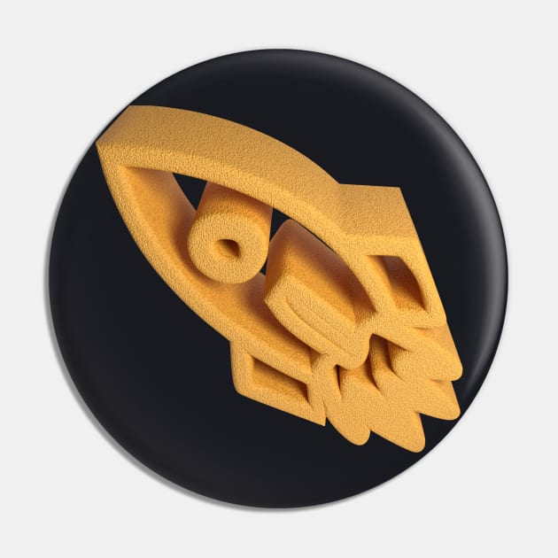 To the Moon - 3D - Orange-Rind Pin by 3DMe