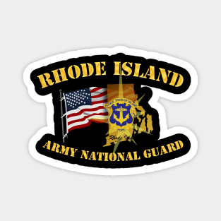 Rhode Island - ARNG w Flag Magnet