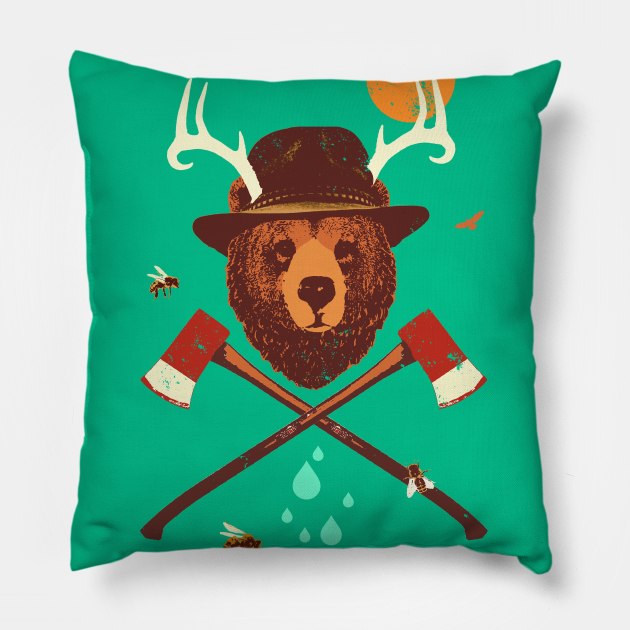 FOREST BEAR Pillow by Showdeer