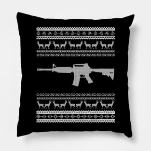 'Ugly Christmas Sweater' Cool Christmas Hunting Rifle Pillow